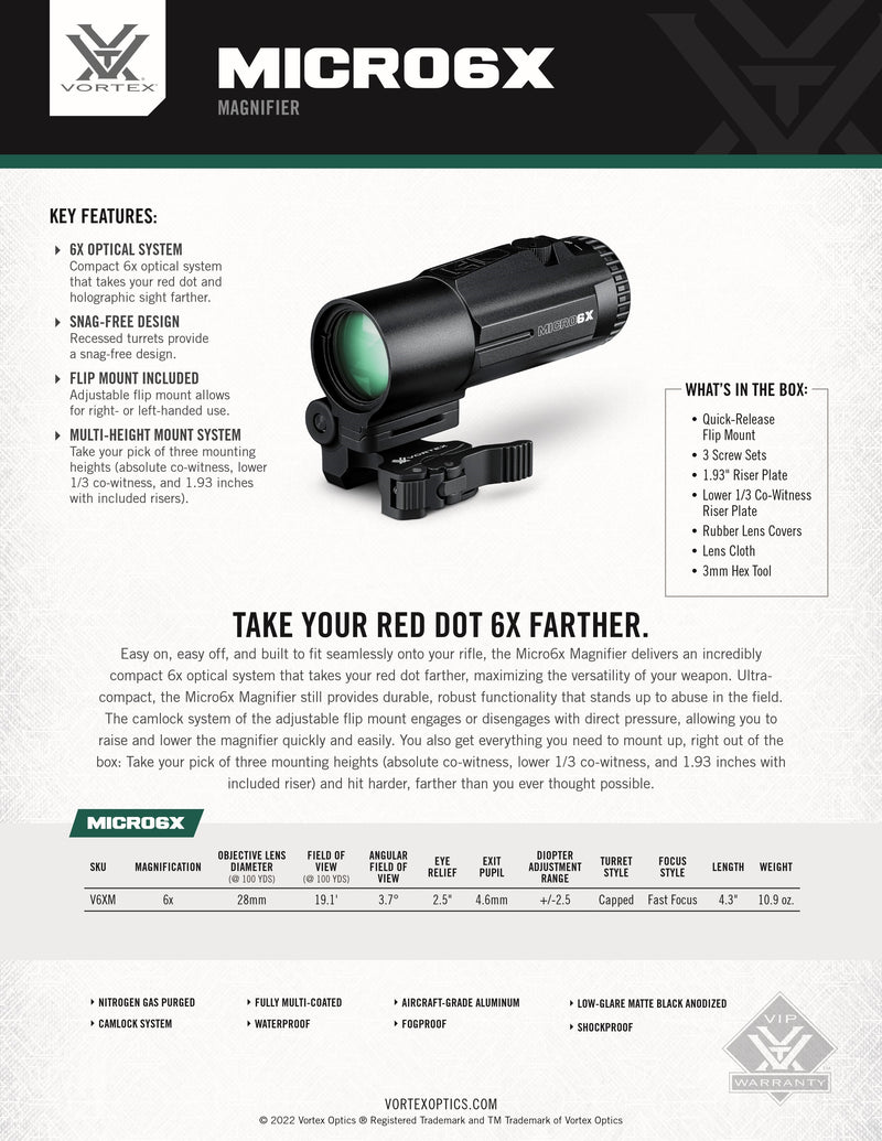 VORTEX MICRO 6X MAGNIFIER